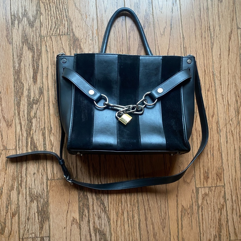 Alexander Wang Large Attica Crossbody Bag, Leather Suede Front Chain Lock $895 - Picture 8 of 11